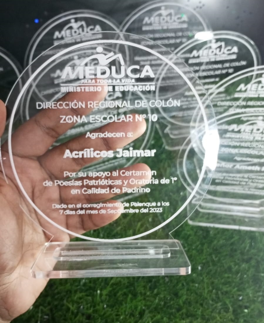 Reconocimiento de Acrílico Grabado Personalizado | 5 Pulgadas | Base de Acrílico | JaimarStore